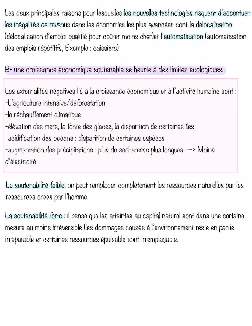 Chapitre 1: Quel sont les sources et défis
de la croissance économique Les définitions :
Croissance économique: l'augmentation de la product
