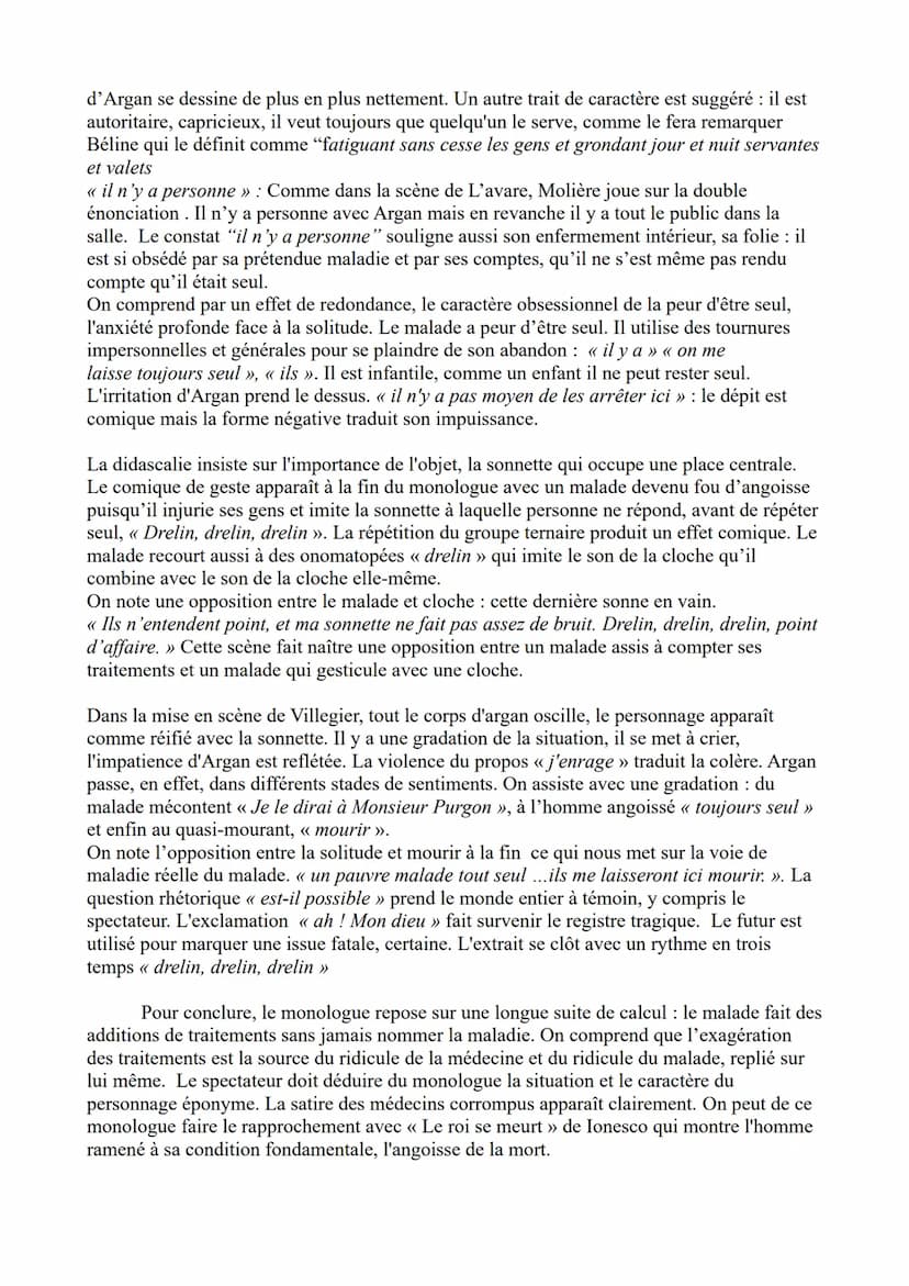 Analyse linéaire Le Malade Imaginaire de Molière I.1 - n°12
Molière est un des plus grands dramaturges comiques du XVIIème siècle. En 1673 e