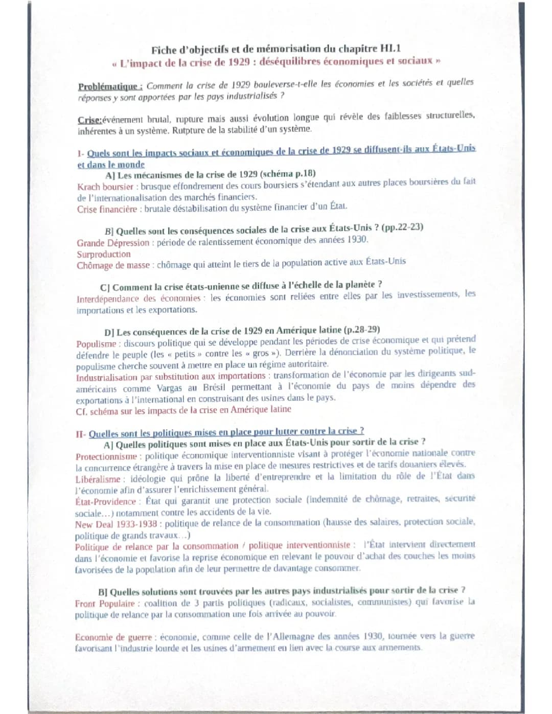 L’impact de la crise de 1929