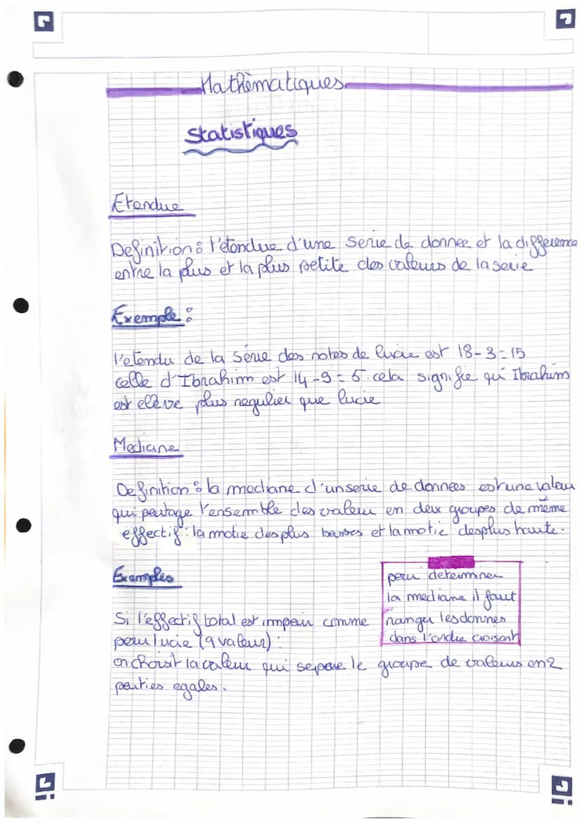 L
Mathematique
Statistique
Calculer lammoyenne et la medime d'une serie de dones
Voici le relevé de notes de deux eleves à
Lucie
Ibrahim
12
