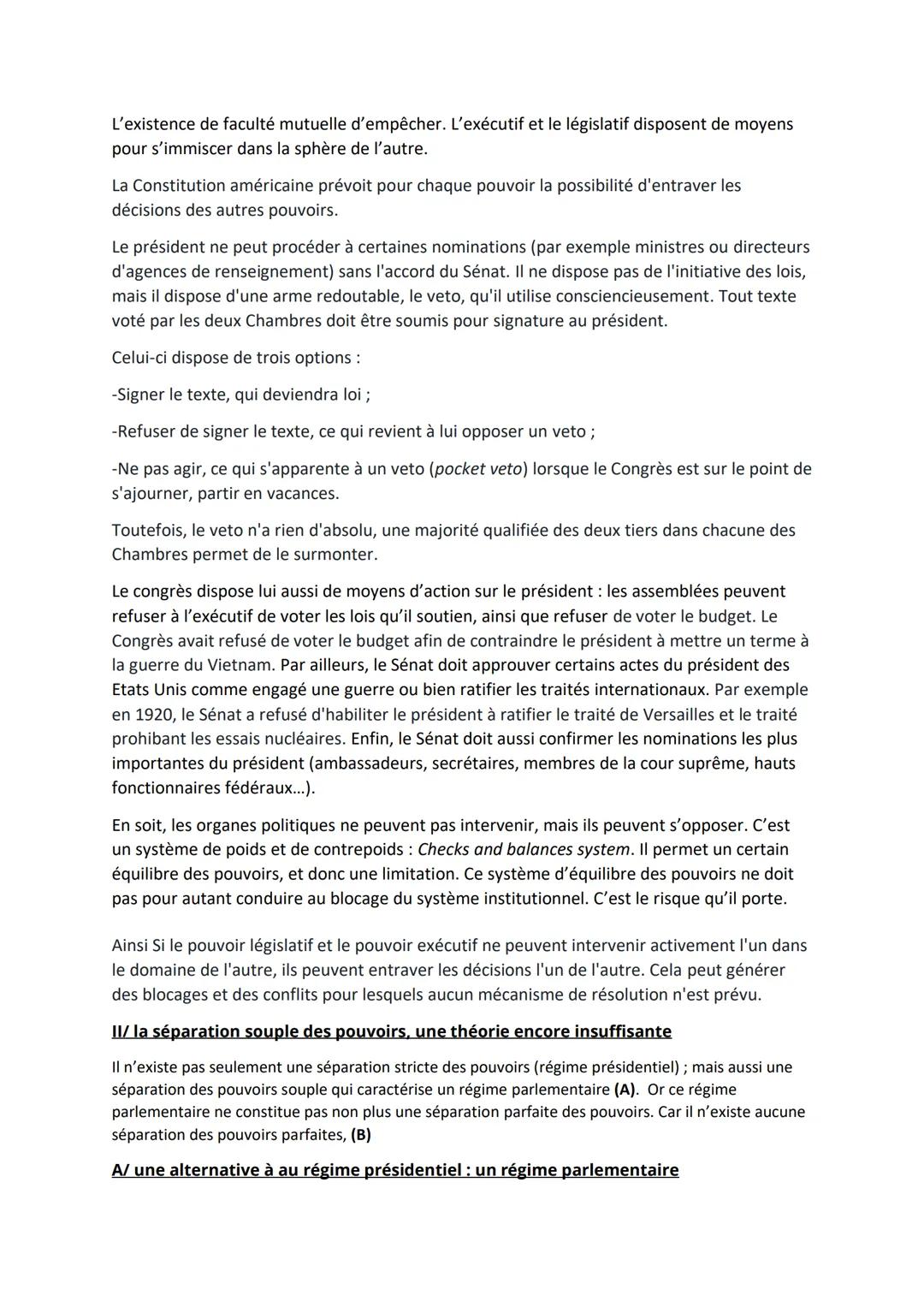 Farah Yahiaoui Groupe 4
La séparation des pouvoirs doit-elle nécessairement être stricte ?
<< Pour qu'on ne puisse abuser du pouvoir, il fau
