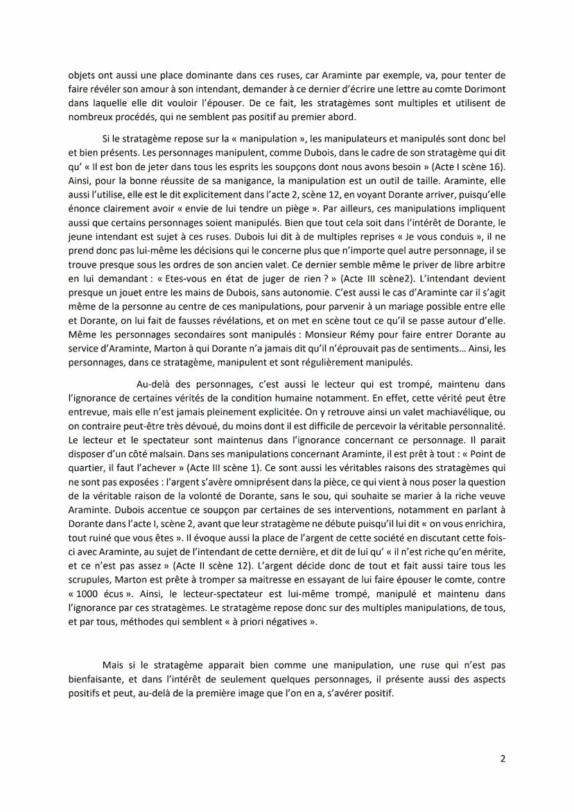 Ophélie Freton
Observation:
Dissertation théâtre Marivaux
1²4
A l'époque des Lumières, Voltaire, dans sa correspondance, reprochait à certai