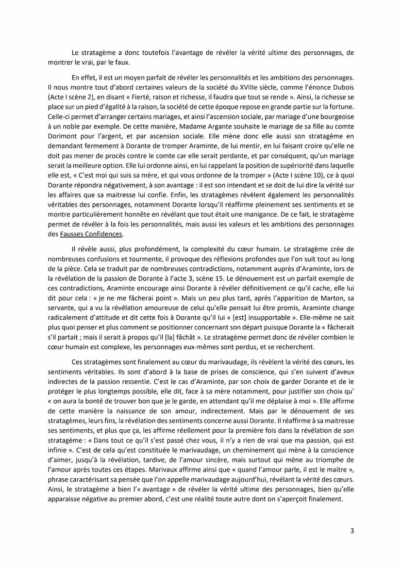 Ophélie Freton
Observation:
Dissertation théâtre Marivaux
1²4
A l'époque des Lumières, Voltaire, dans sa correspondance, reprochait à certai
