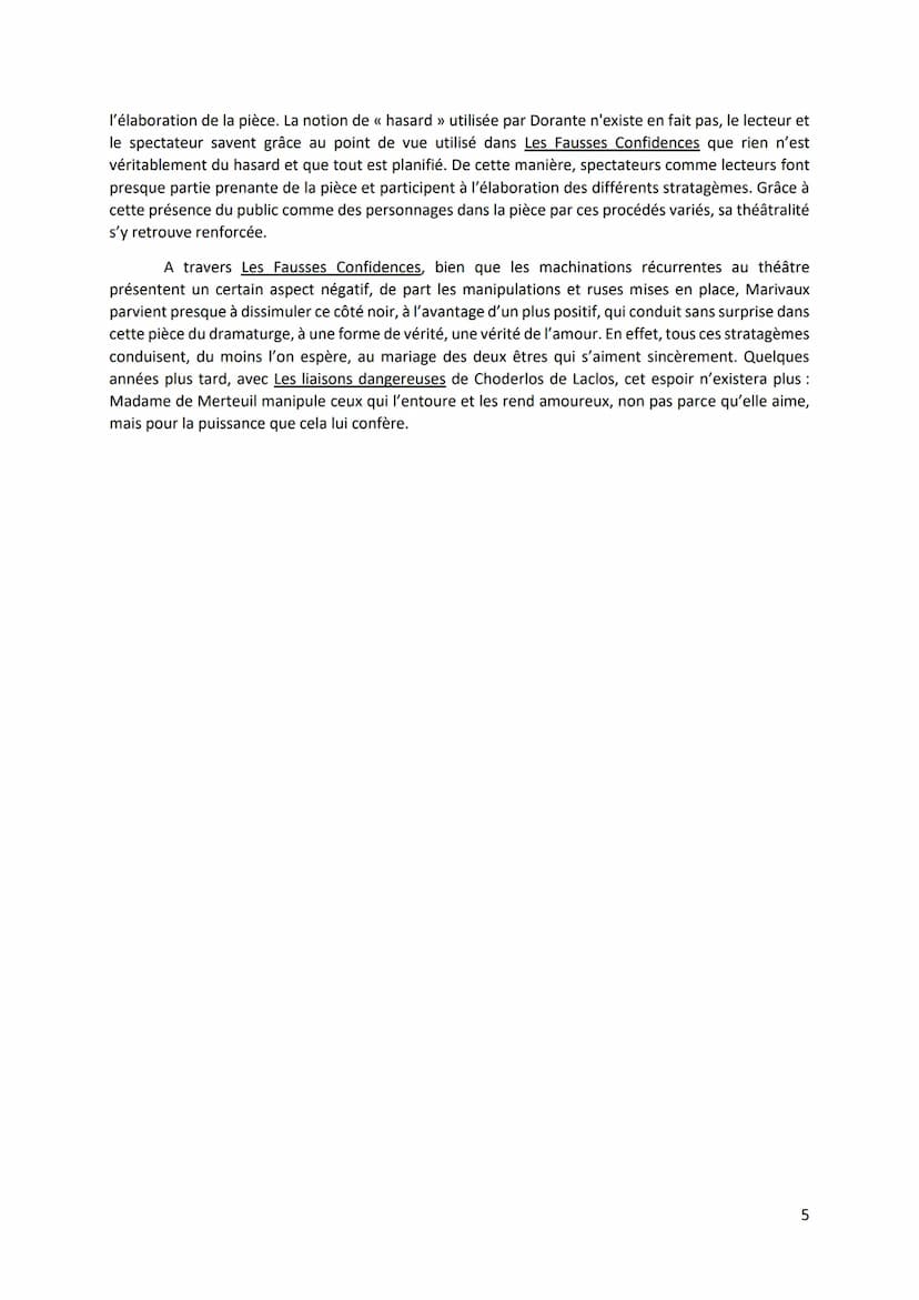 Ophélie Freton
Observation:
Dissertation théâtre Marivaux
1²4
A l'époque des Lumières, Voltaire, dans sa correspondance, reprochait à certai