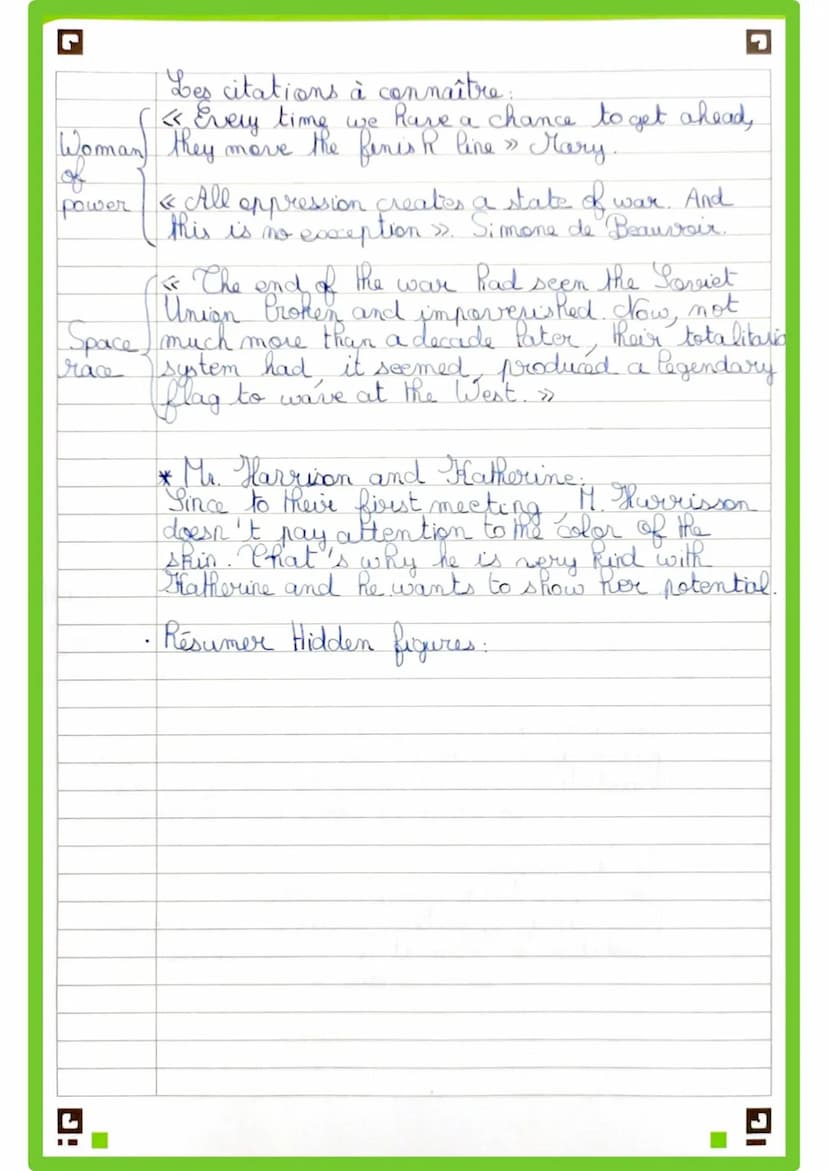 G Fiche de révision- diversity and inclusion Anglais.
Axes travaillés: & diversity and inclusion
hidden figures,
*
* scientific innovation a