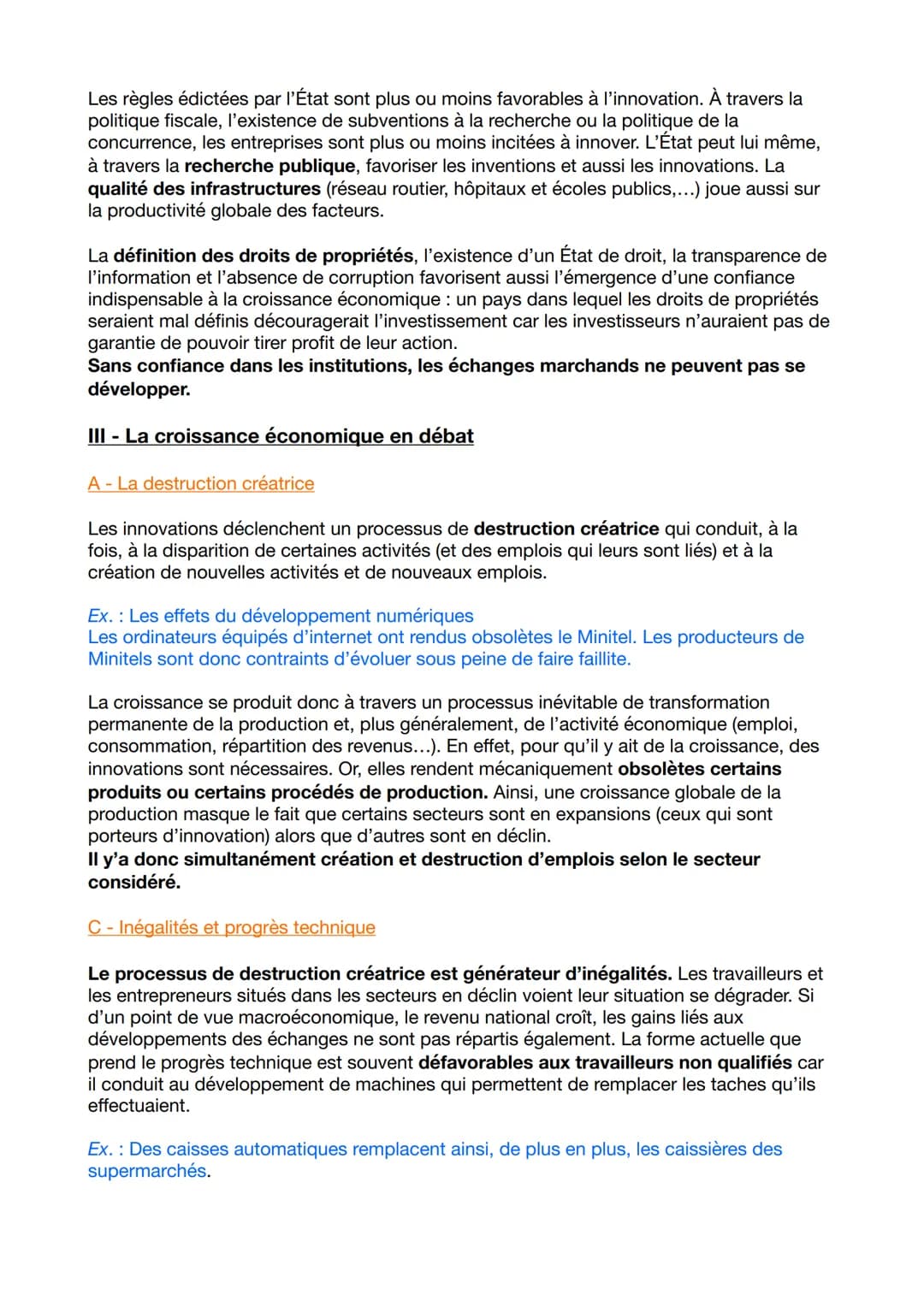 Chapitre 1: Sources et défis de la croissance économique
I - Le processus de la croissance économique
A - Définition
La croissance économiqu