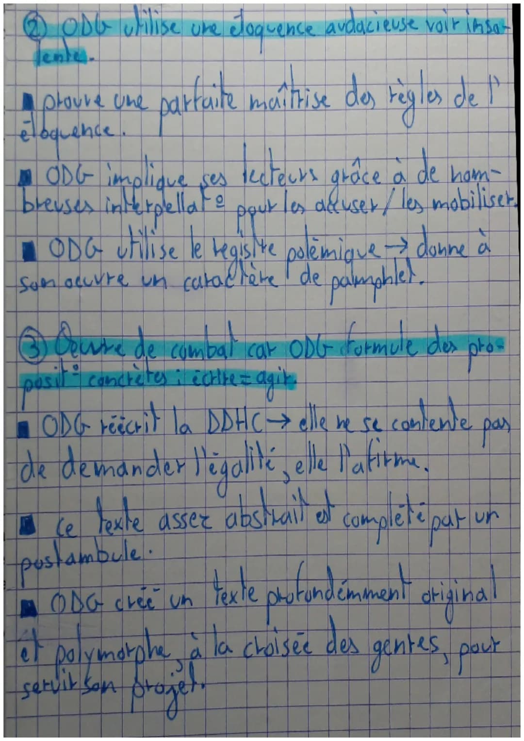 Ⓒ
Olympe de Gougesi
→& de lettre dramaturge
dramaturge tomancière
auteur de pamphlets (=texte court et vio-
lent attaquant des institute ou
