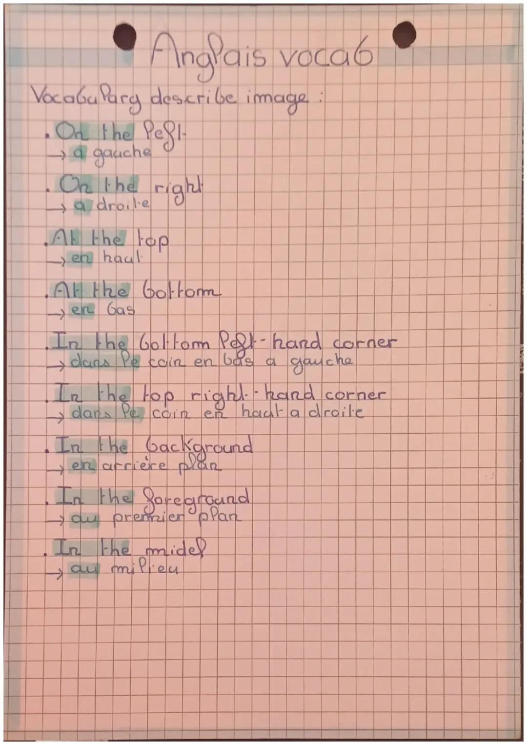 Vocabulaire anglais 
