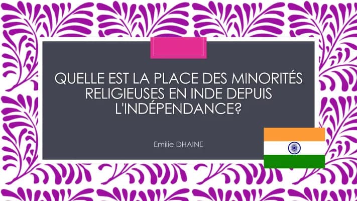 Know Exposé sur la place des minorités religieuses en Inde depuis l'indépendance thumbnail