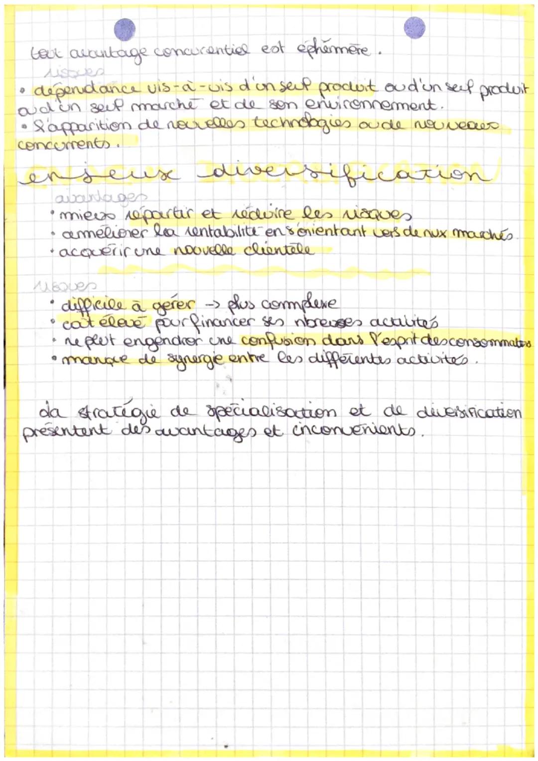 Theme
n°2
# management chap
n°8
Quecces options stratégiques pour les entreprises?
Specialisation a diversification?
# options stratégiques
