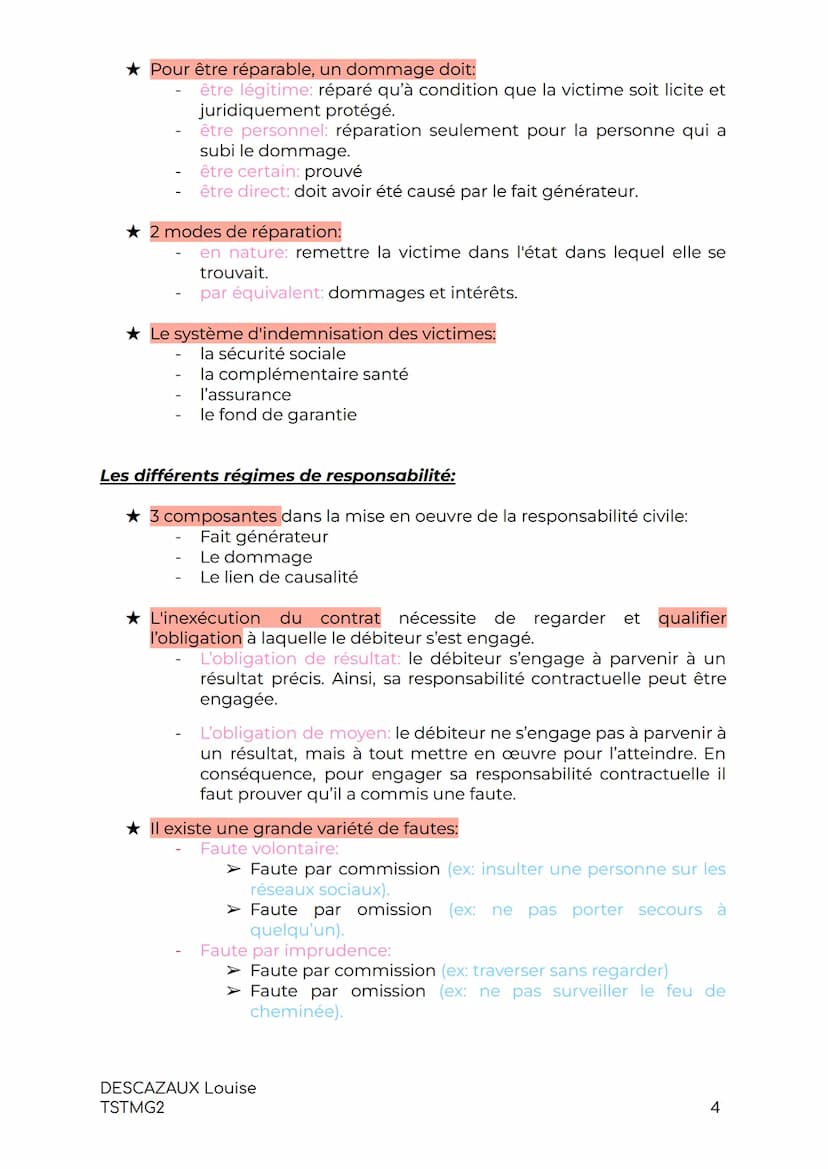 DROIT:
LE DROIT DES CONTRATS
Les notions générales du Droit des contrats:
Un contrat est un accord de volonté entre 2 personnes physiques
et