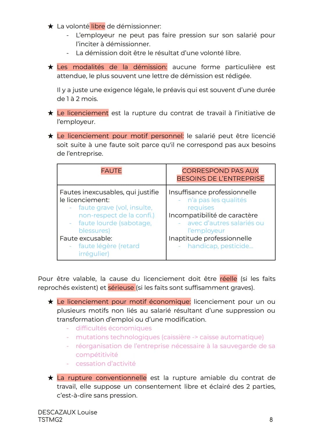 DROIT:
LE DROIT DES CONTRATS
Les notions générales du Droit des contrats:
Un contrat est un accord de volonté entre 2 personnes physiques
et