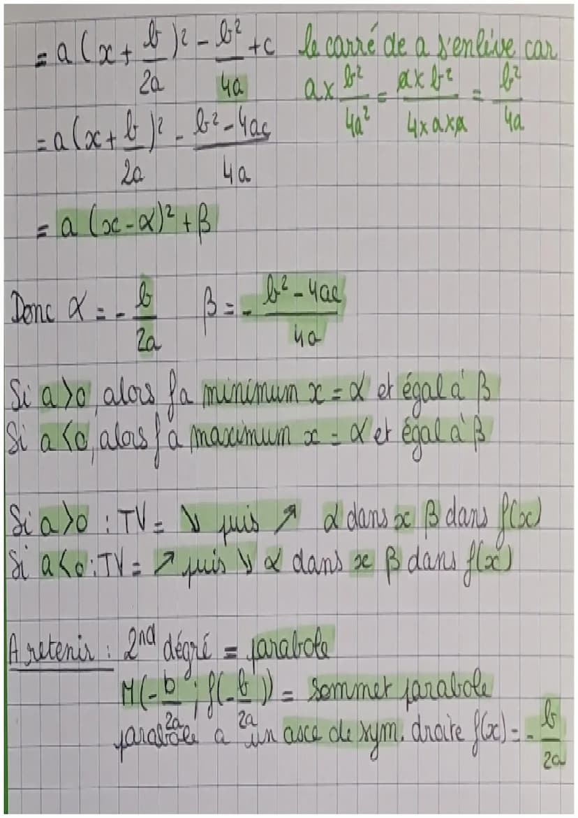 do
Jere spé
maths
Maths: fonction du 2nd
1) Introduction
f(x) = x²-6x+S →
• forme développée
f(x) = (x-3)² - 4 - forme canonique
f(x) = (x-1