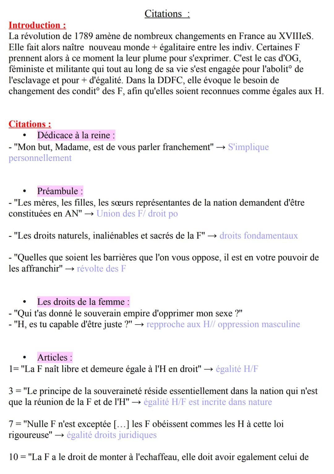 Introduction
:
La révolution de 1789 amène de nombreux changements en France au XVIIIeS.
Elle fait alors naître nouveau monde + égalitaire e