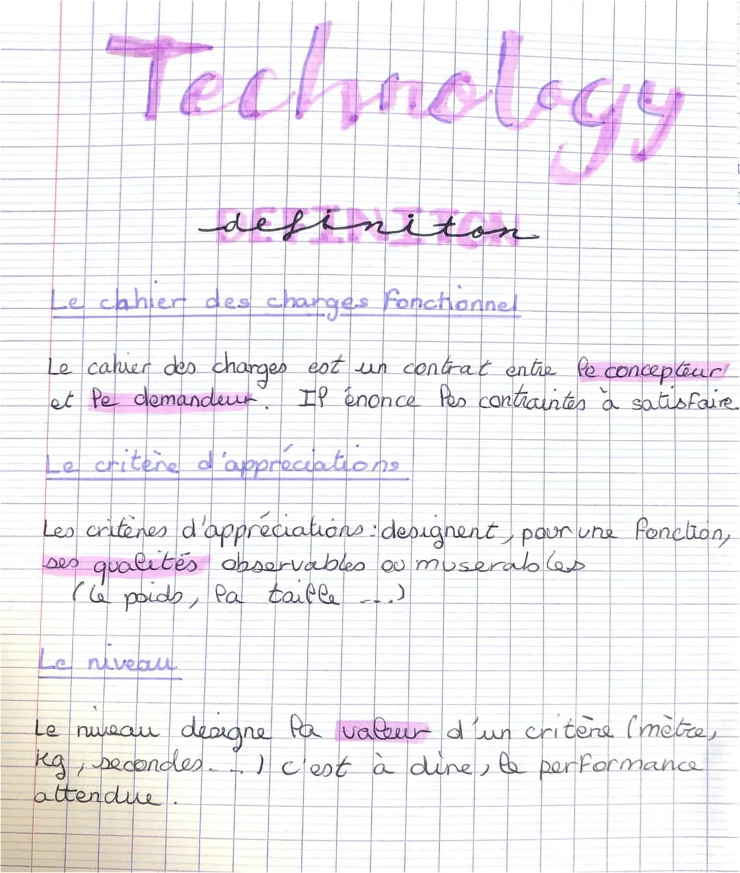 Exemples de Cahier des Charges Fonctionnel - PDF et Word pour Technologie 3ème