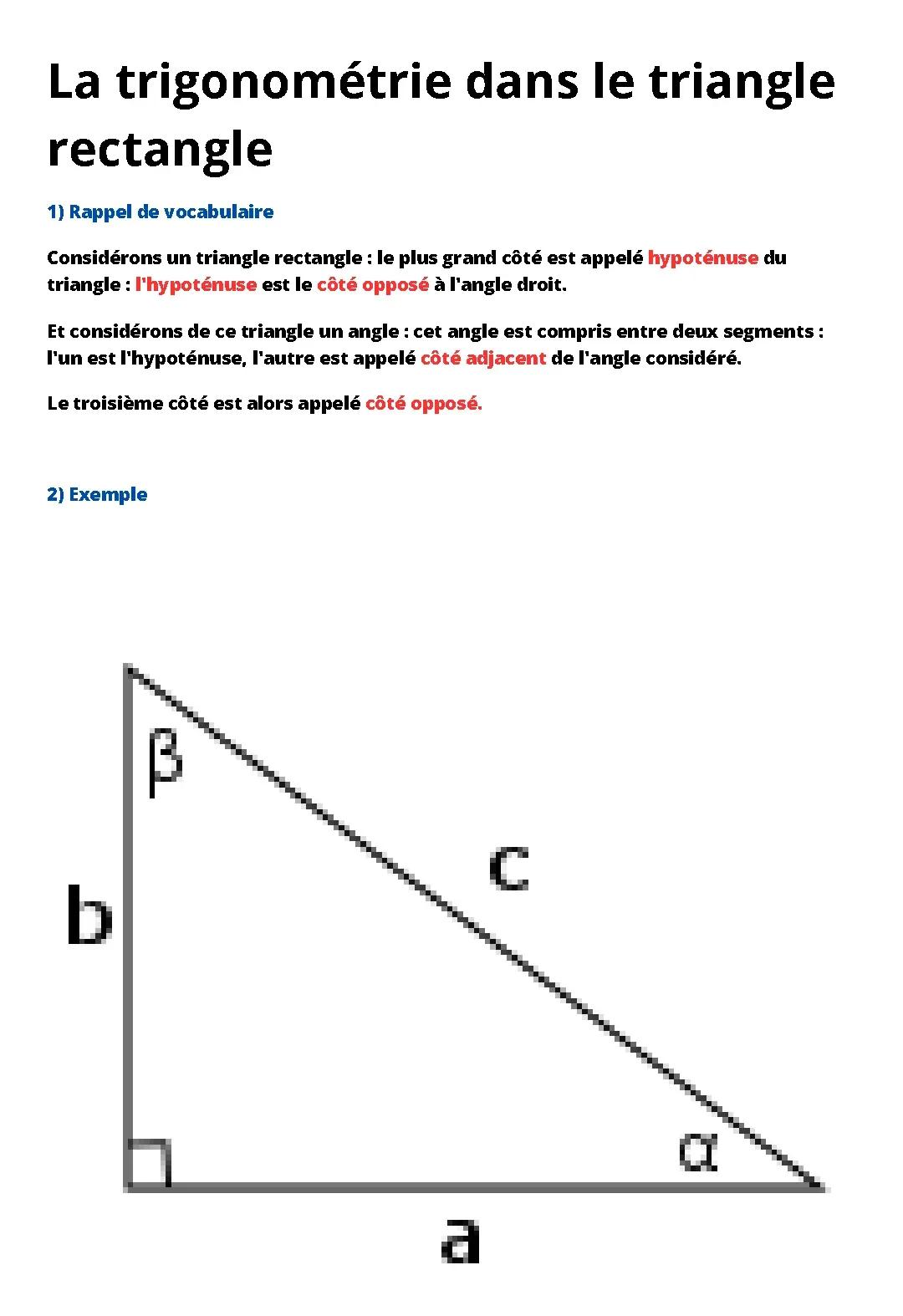 La trigonométrie