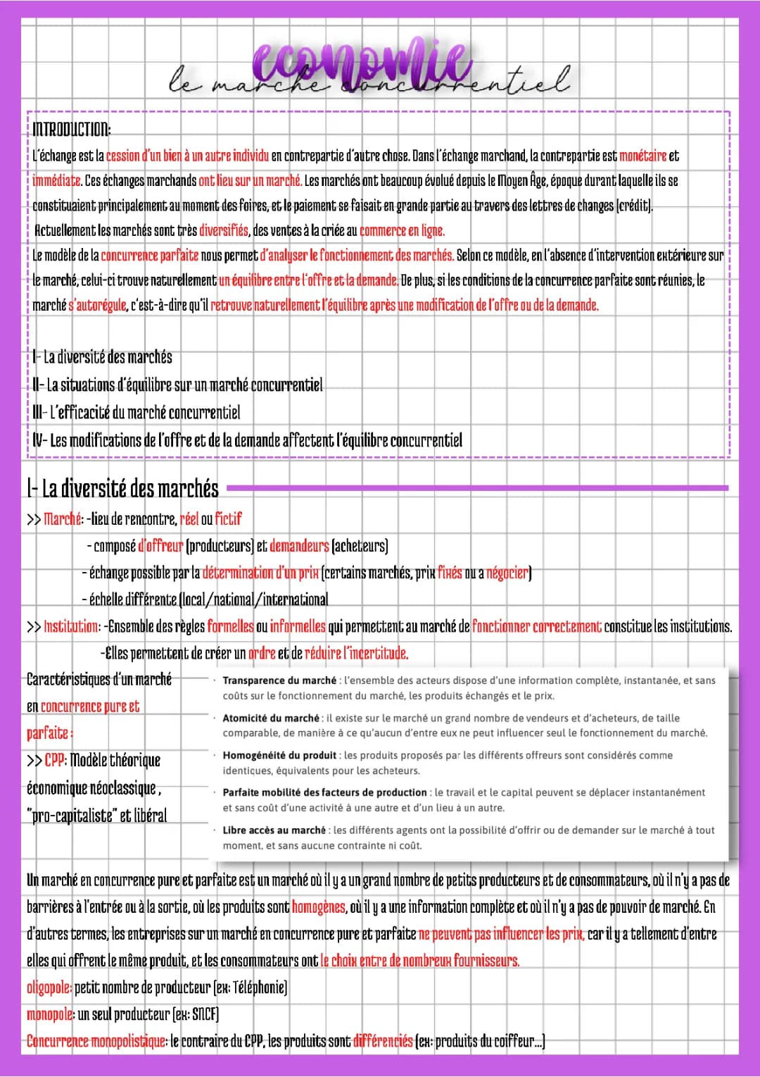 Marché de Concurrence Pure et Parfaite: Cours PDF et Exemples