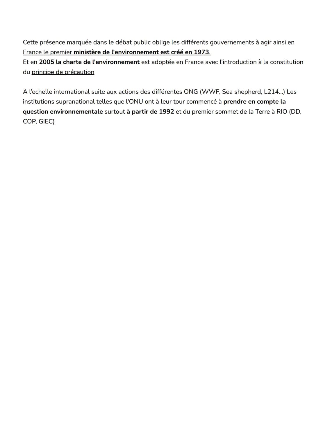 Thème 5: L'environnement,
entre exploitation et protection: un enjeu planétaire
PBQ générale:
Comment et pourquoi à émérgé la question envir