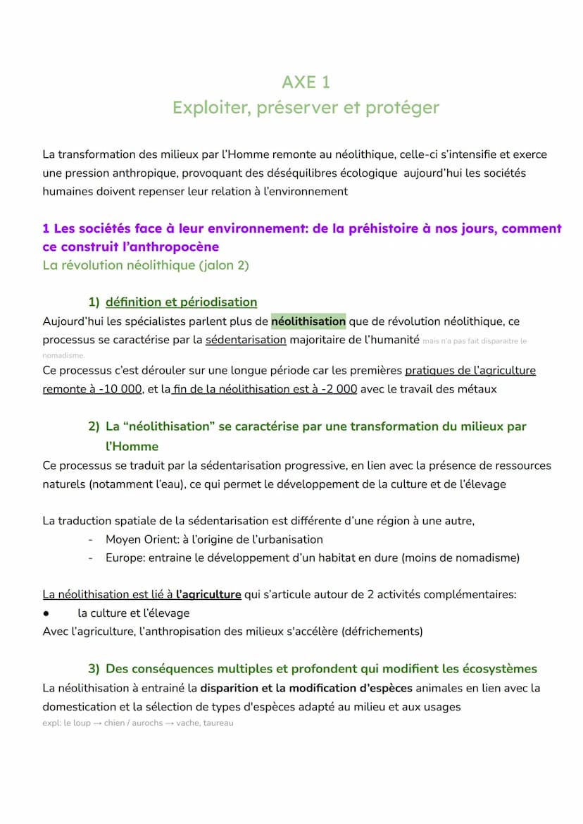 Thème 5: L'environnement,
entre exploitation et protection: un enjeu planétaire
PBQ générale:
Comment et pourquoi à émérgé la question envir