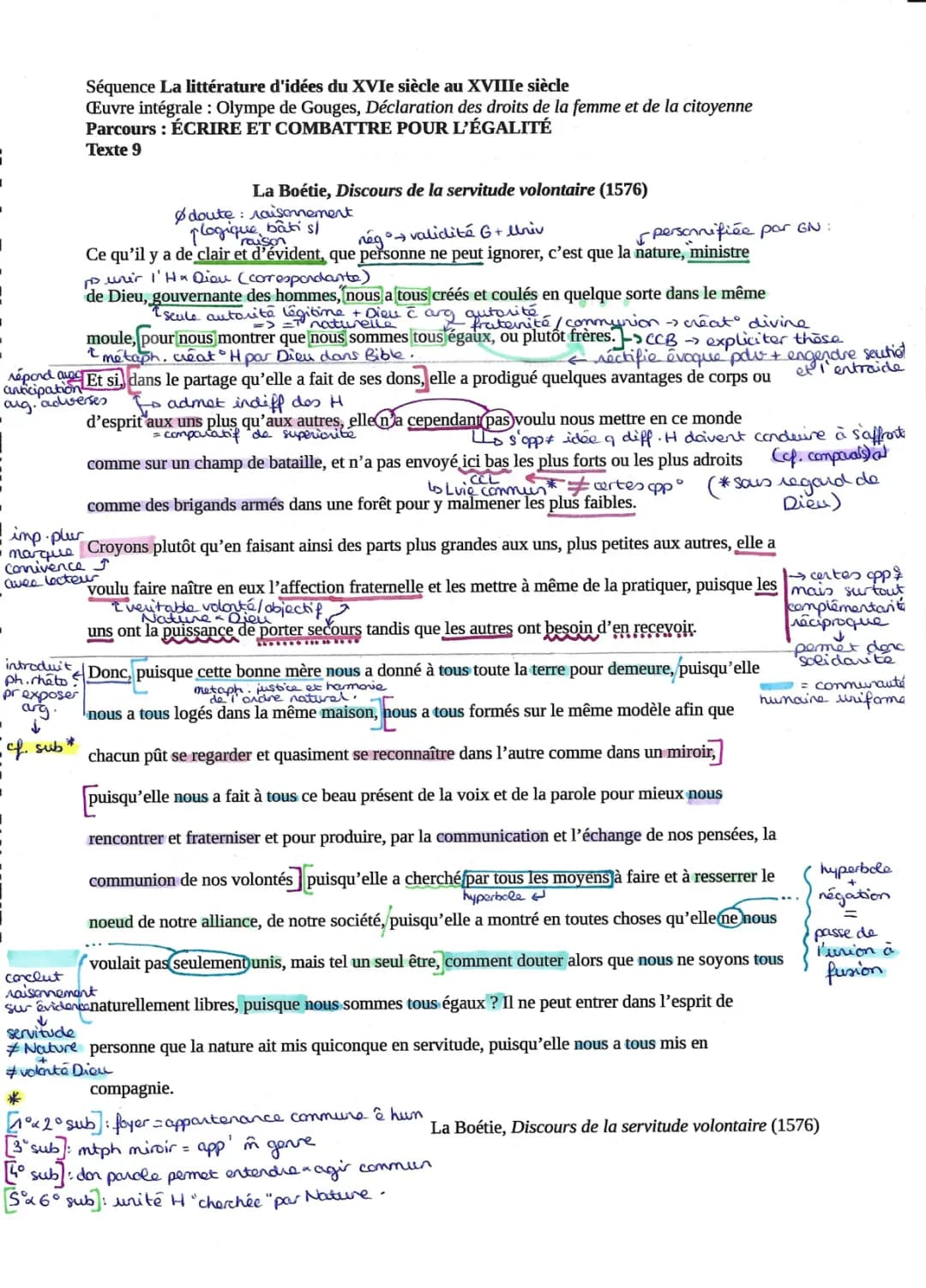 Discours de la Servitude Volontaire: Analyse PDF et Fiche de Lecture