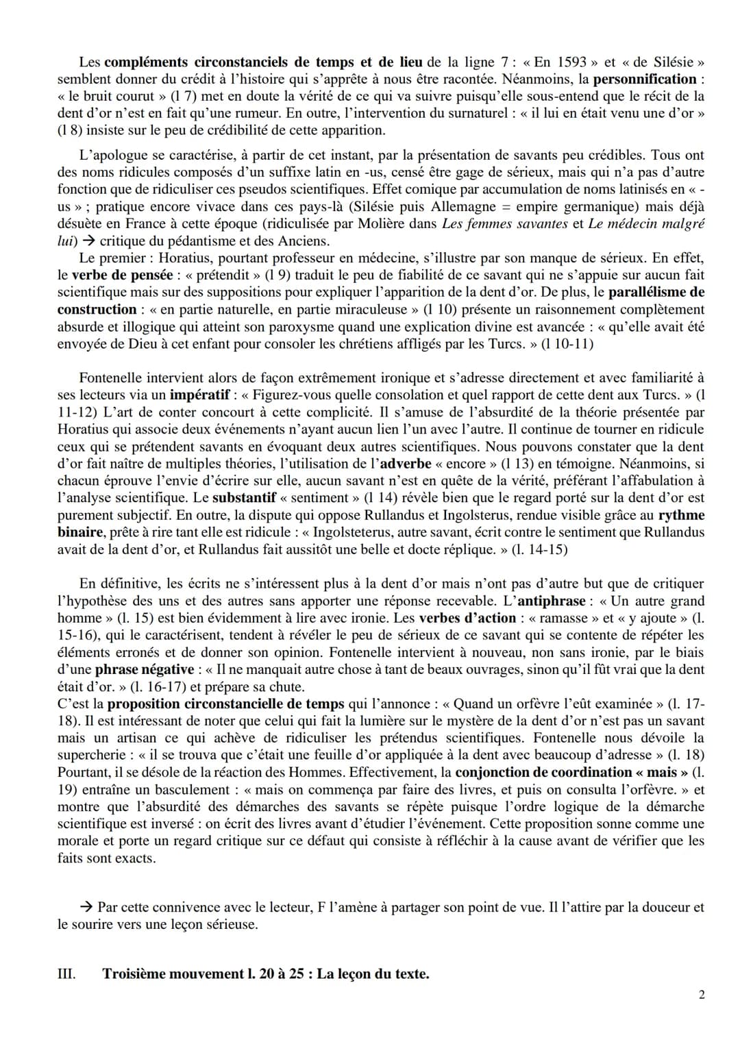 Objet d'étude n°4 : la littérature d'idées du XVIè au XVIIIè
Parcours associé : « Rire et savoir »
Texte 4 (texte 16) Fontenelle, Histoire d