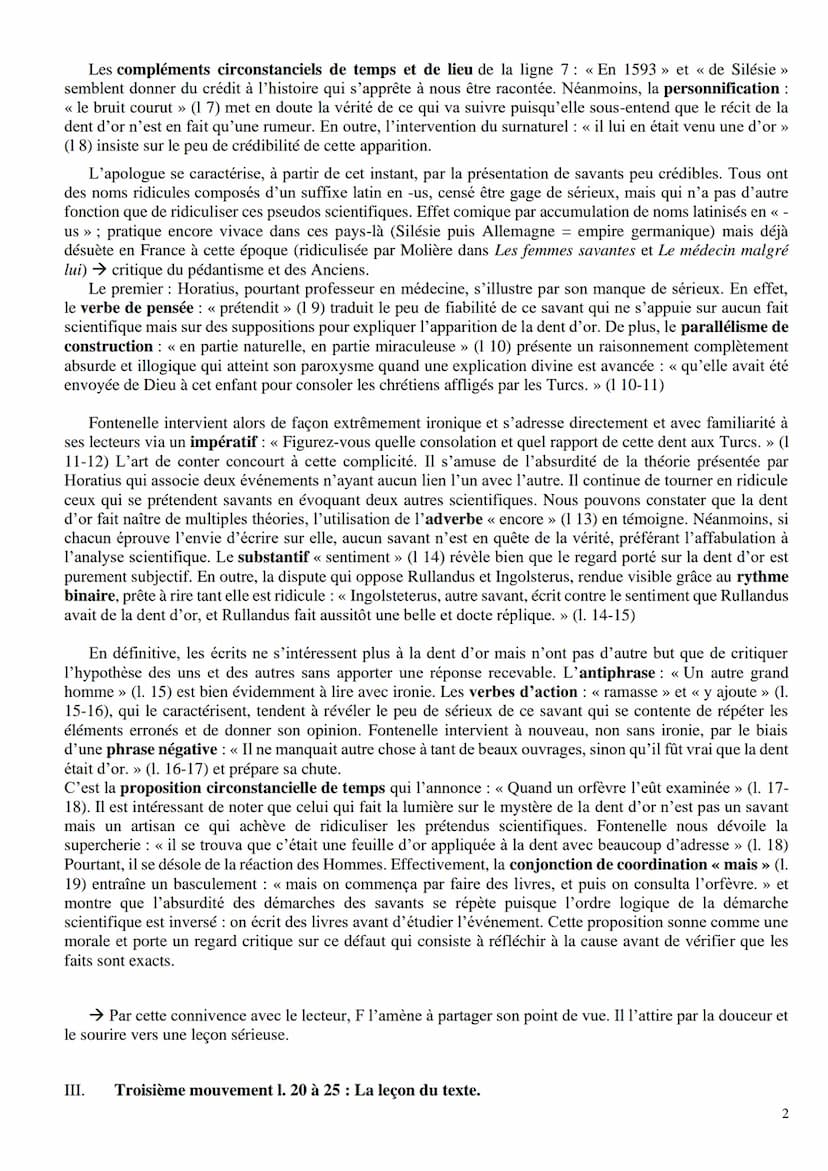 Objet d'étude n°4 : la littérature d'idées du XVIè au XVIIIè
Parcours associé : « Rire et savoir »
Texte 4 (texte 16) Fontenelle, Histoire d