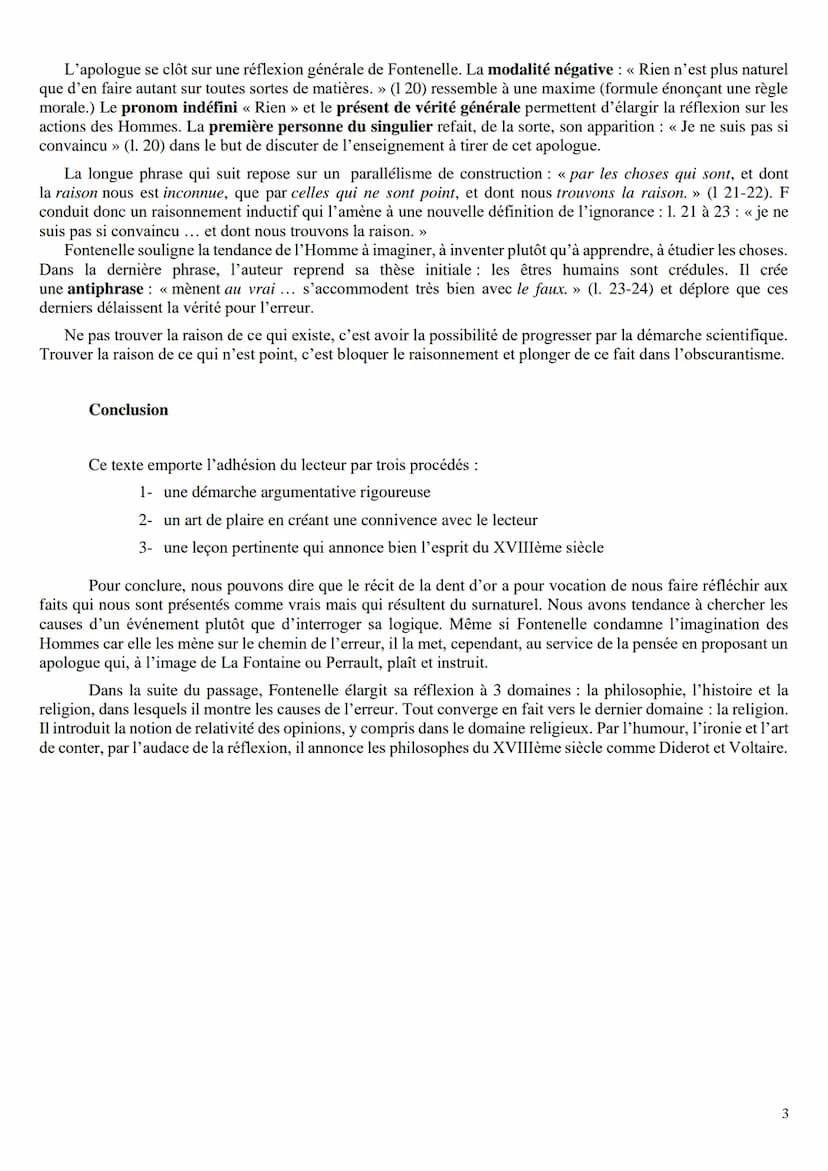 Objet d'étude n°4 : la littérature d'idées du XVIè au XVIIIè
Parcours associé : « Rire et savoir »
Texte 4 (texte 16) Fontenelle, Histoire d