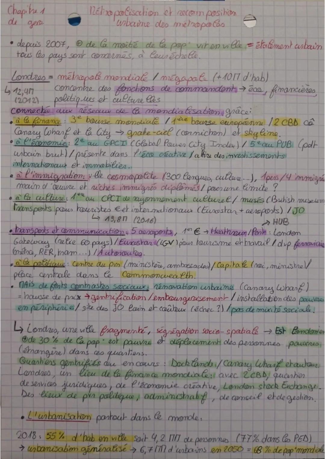 Chapitre 1
de gene
Ného palisation et recomposition.
urbaine des métropolos
depuis 2007, Ⓒ de la moitié de la pop vitenville = étalement urb