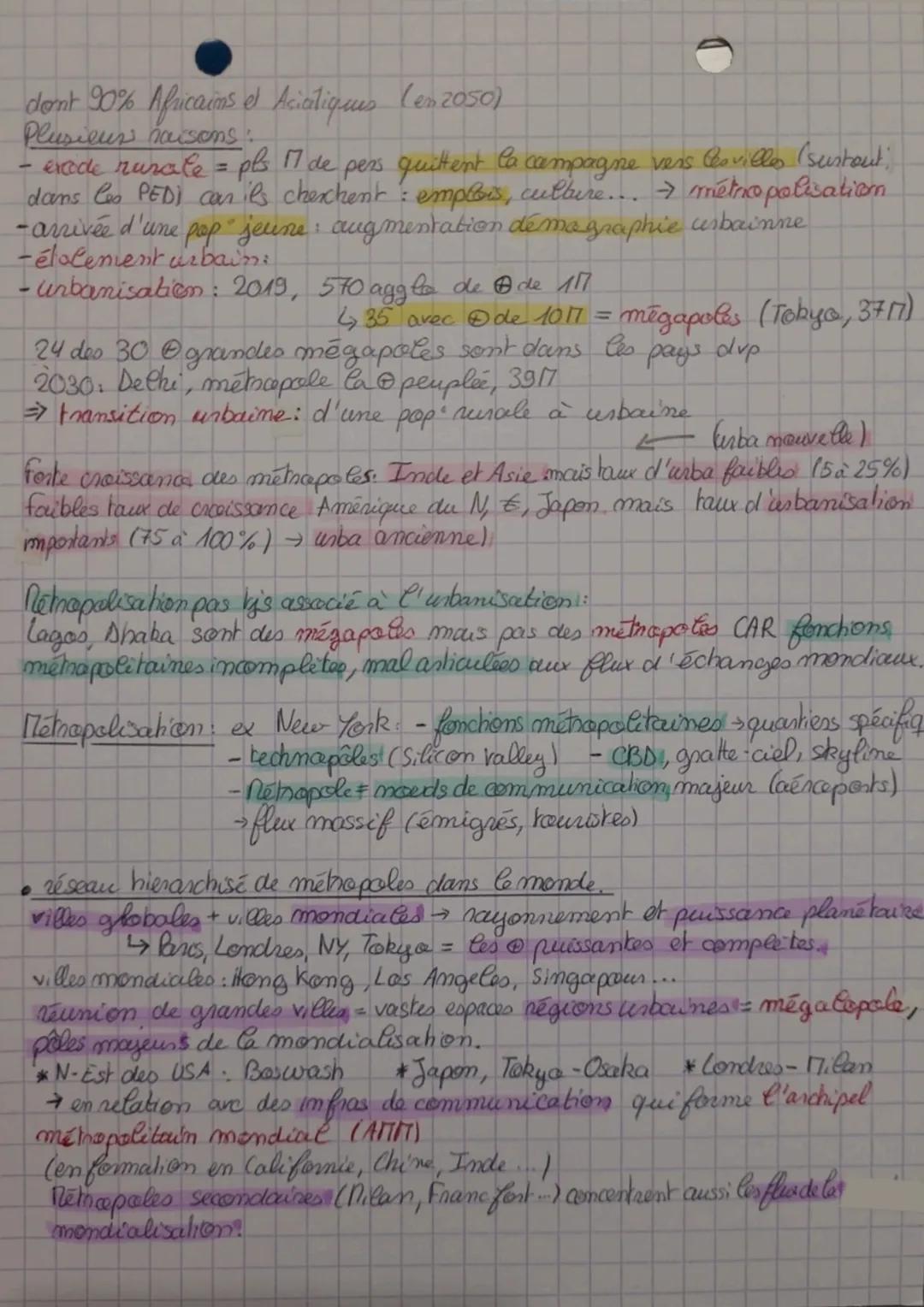 Chapitre 1
de gene
Ného palisation et recomposition.
urbaine des métropolos
depuis 2007, Ⓒ de la moitié de la pop vitenville = étalement urb