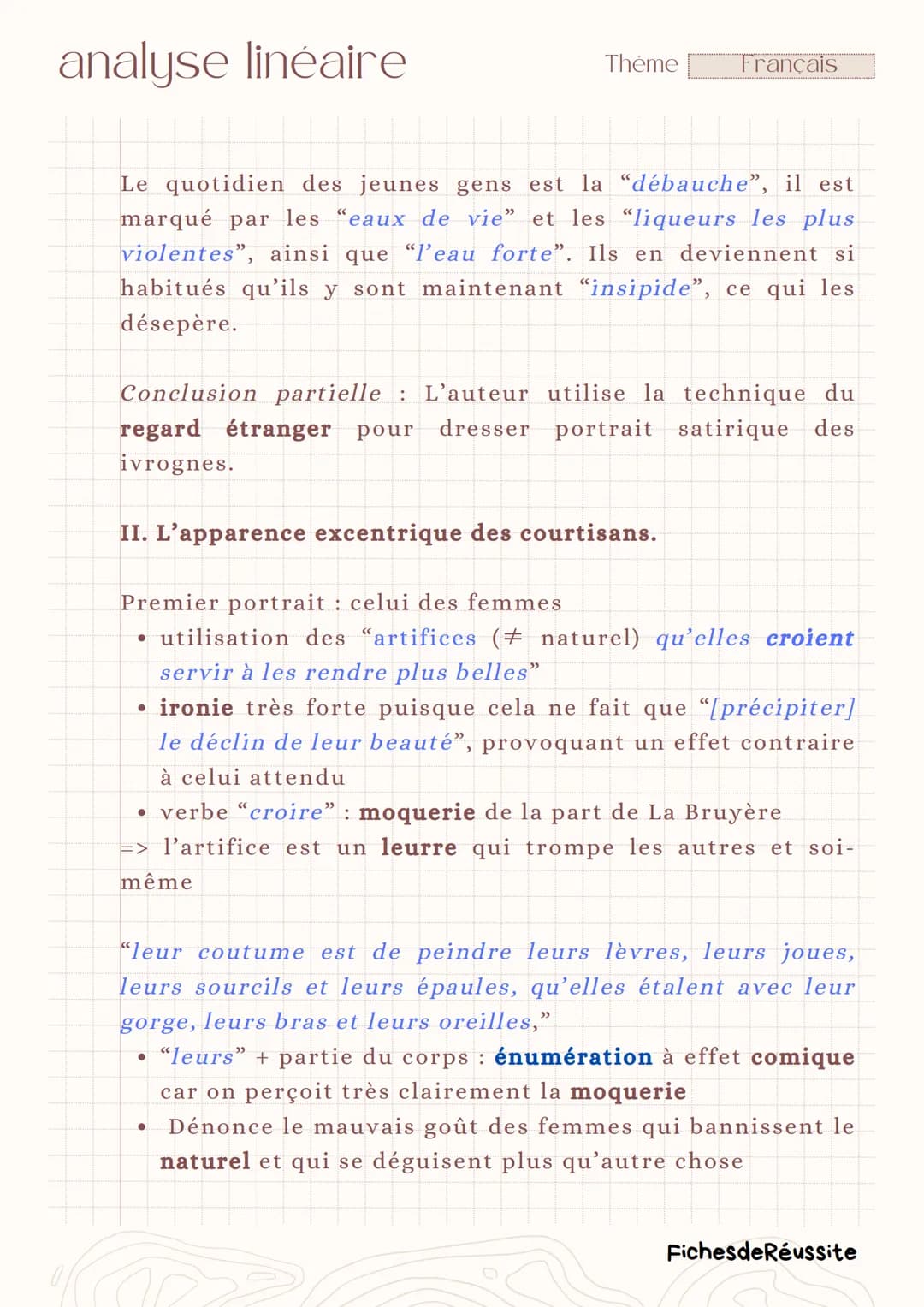 analyse linéaire
Thème
Français
-
Remarque 74, VIII Les Caractères,
La Bruyère
Introduction
Le XVIIème siècle, siècle du classicisme, est ca