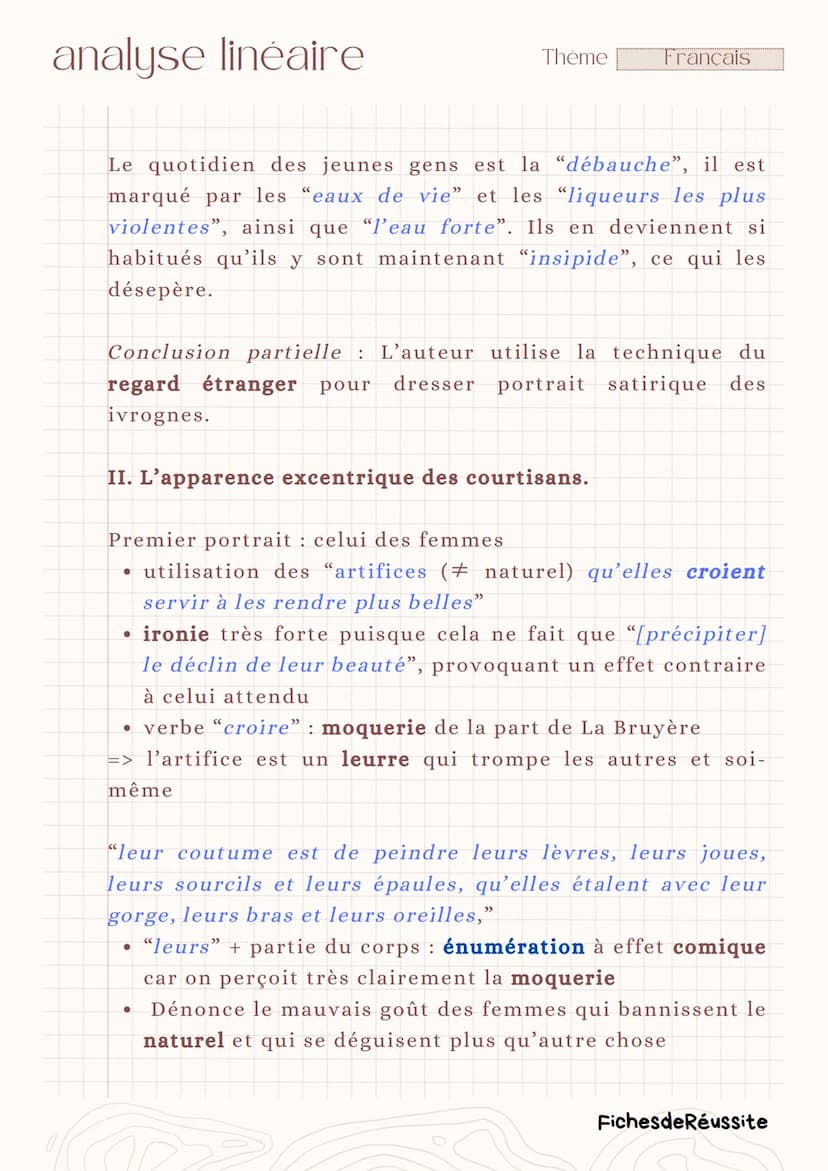 analyse linéaire
Thème
Français
-
Remarque 74, VIII Les Caractères,
La Bruyère
Introduction
Le XVIIème siècle, siècle du classicisme, est ca
