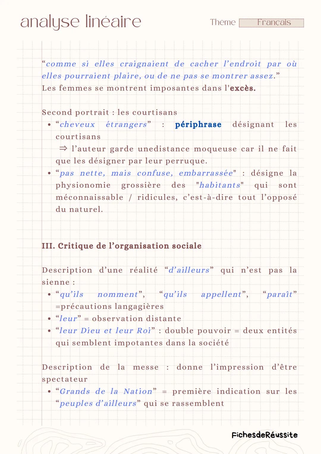 analyse linéaire
Thème
Français
-
Remarque 74, VIII Les Caractères,
La Bruyère
Introduction
Le XVIIème siècle, siècle du classicisme, est ca