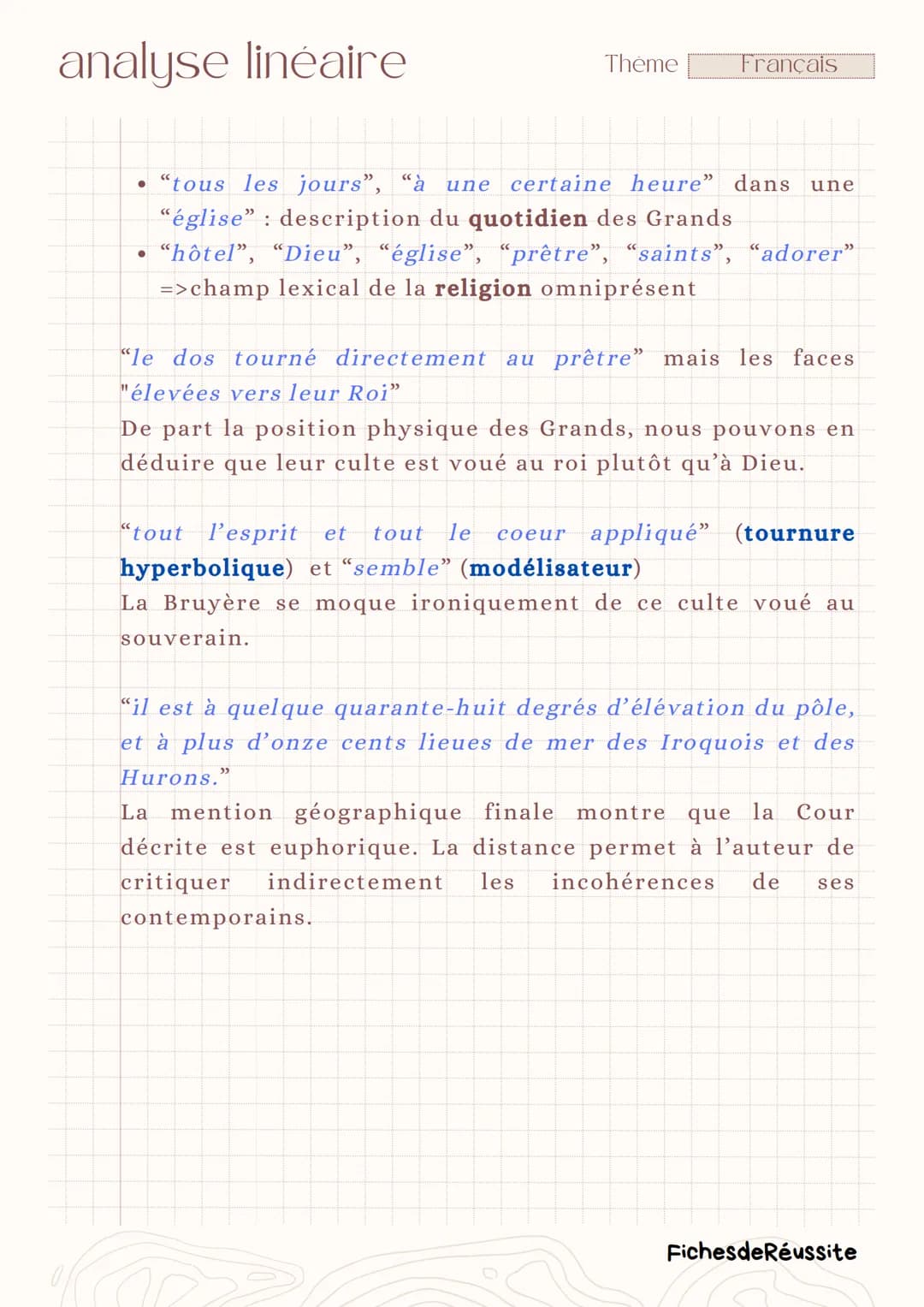 analyse linéaire
Thème
Français
-
Remarque 74, VIII Les Caractères,
La Bruyère
Introduction
Le XVIIème siècle, siècle du classicisme, est ca