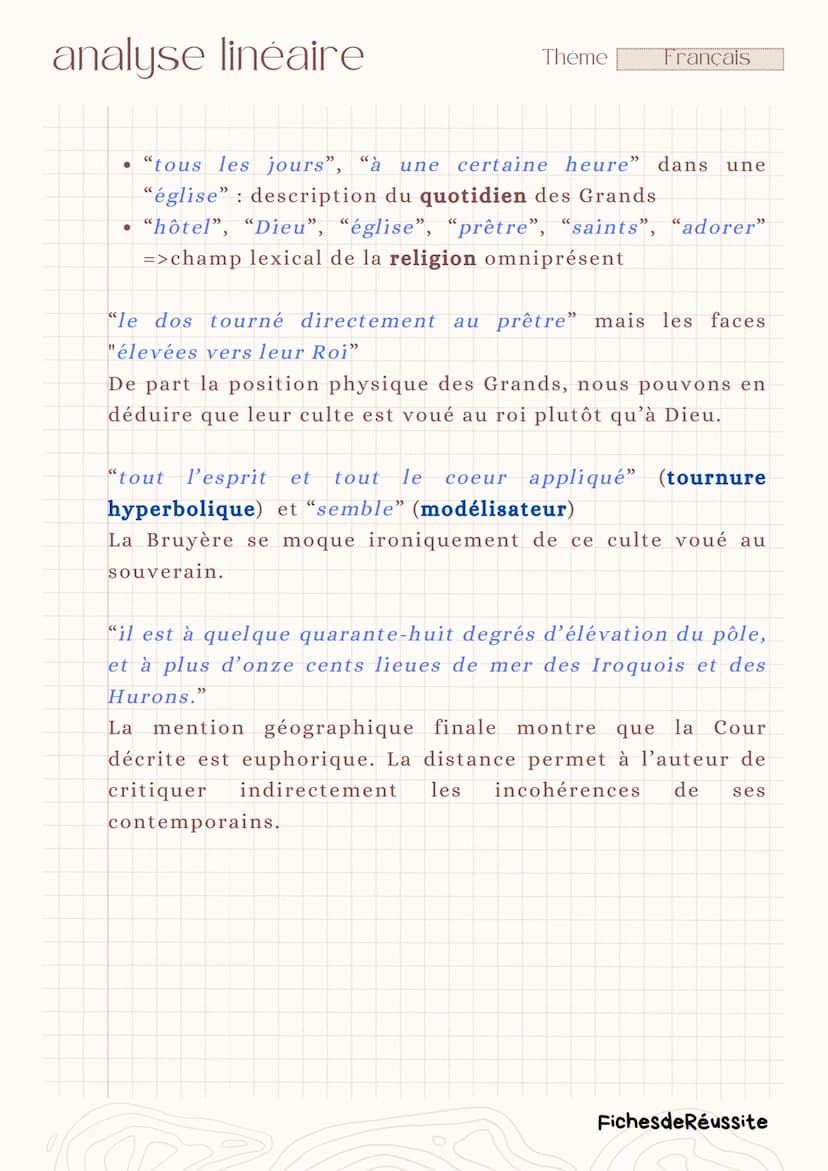 analyse linéaire
Thème
Français
-
Remarque 74, VIII Les Caractères,
La Bruyère
Introduction
Le XVIIème siècle, siècle du classicisme, est ca