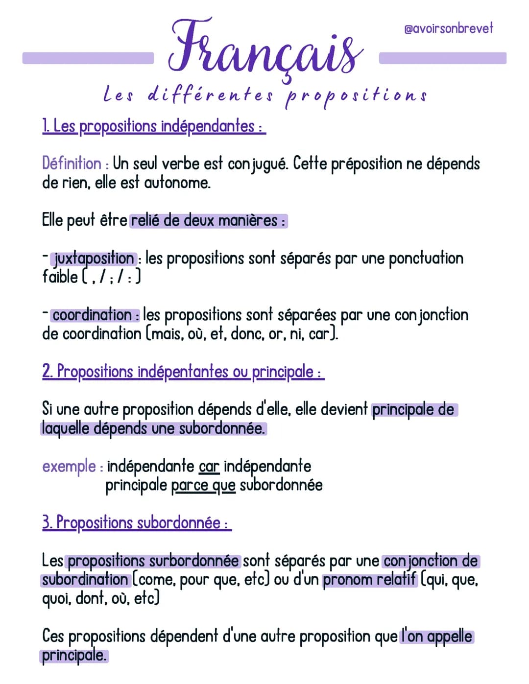 Les propositions 
