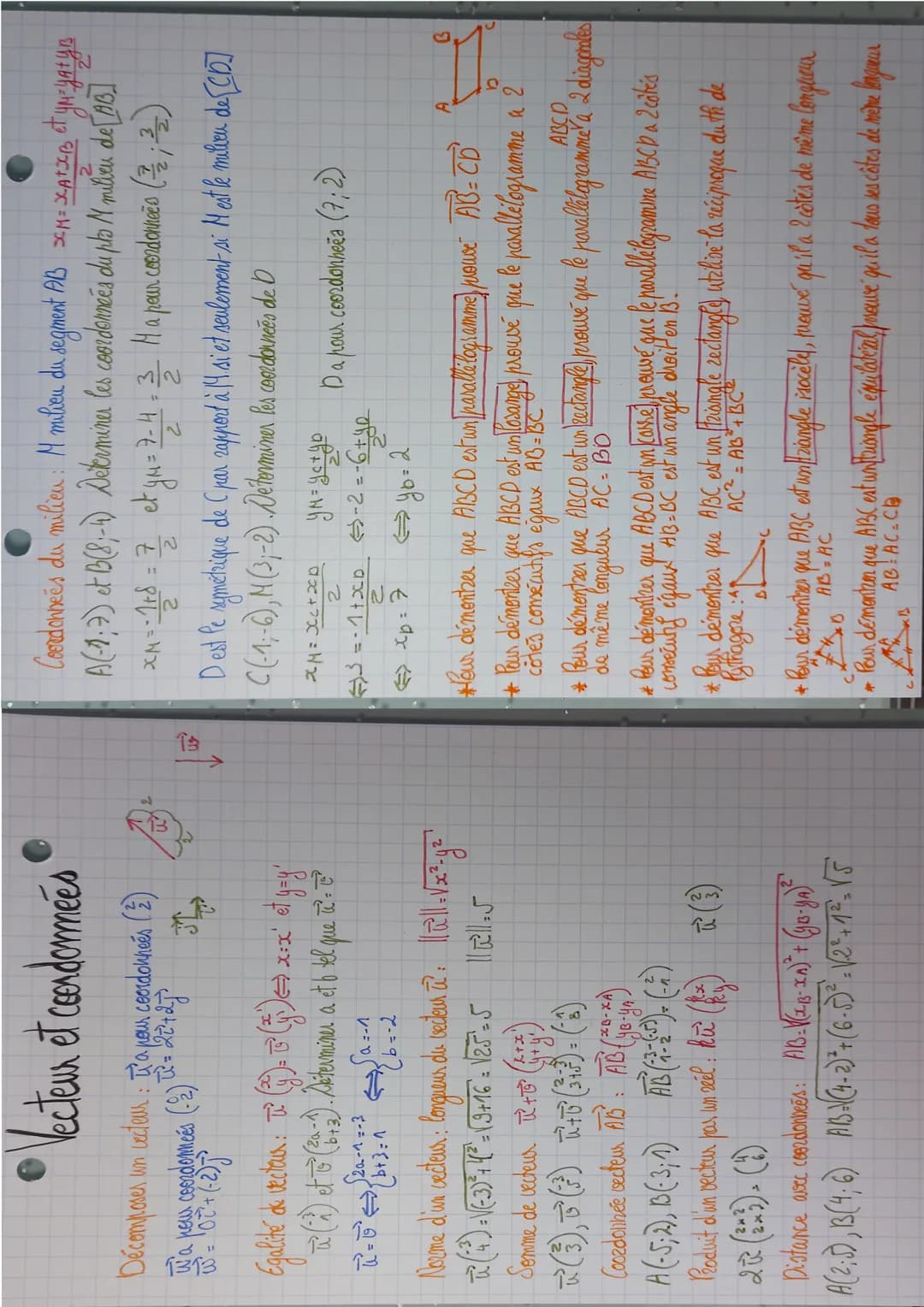 Vecteur et coordonnées
Décomposer un vecteur : L'a pour coordonnées (2)
2= 20²+2J
to a pour condemencés (2)
² + (-2) j²
x=
17
Egalité de vec