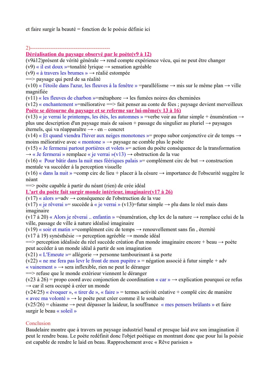 OEUVRE INTEGRALE: Baudelaire, Les Fleurs du mal
OBJET D'ETUDE: Les Fleurs du mal, « Paysage »
INTITULE DU PARCOURS : L'alchimie poetique : l