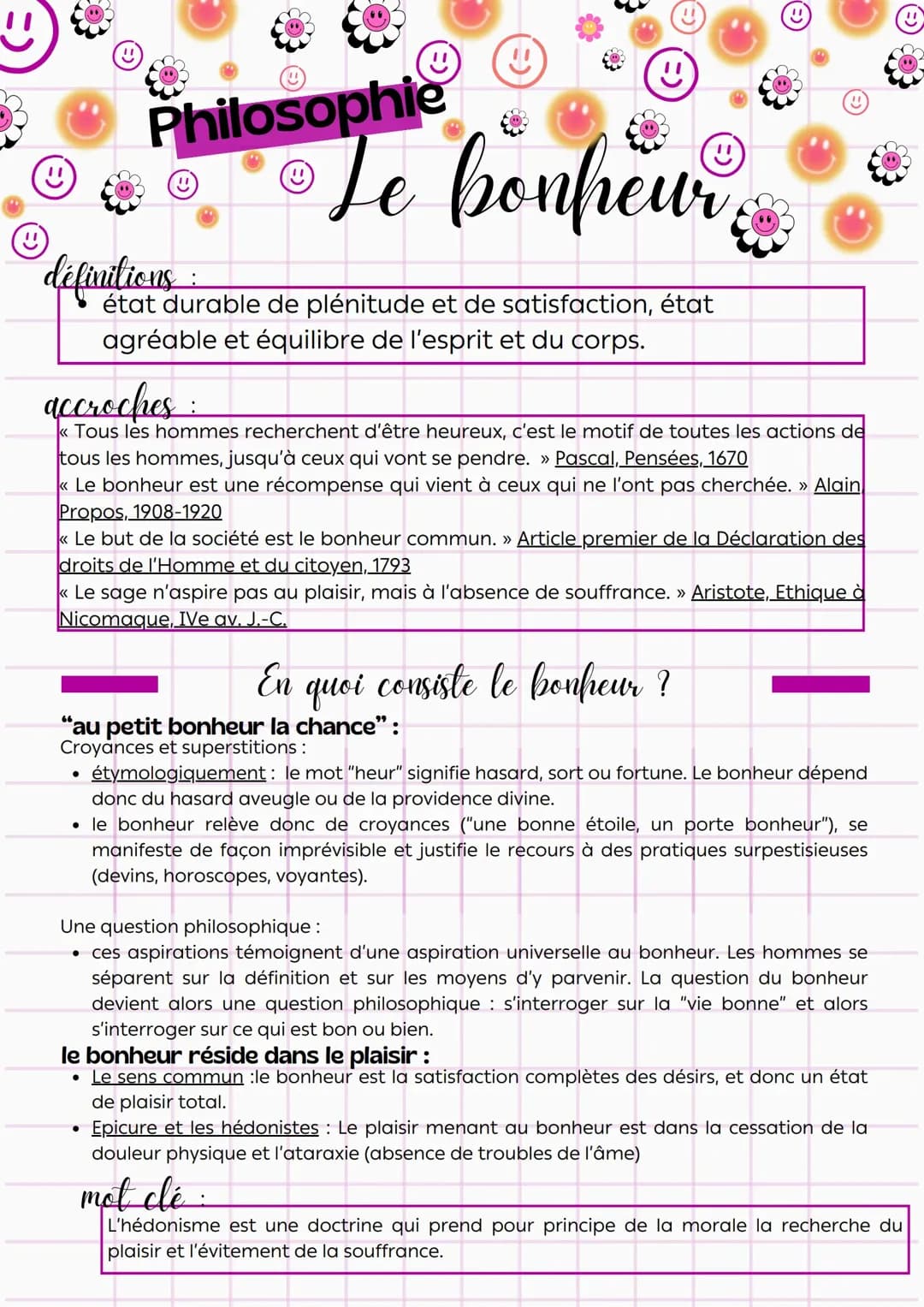 Philosophie, Le Bonheur