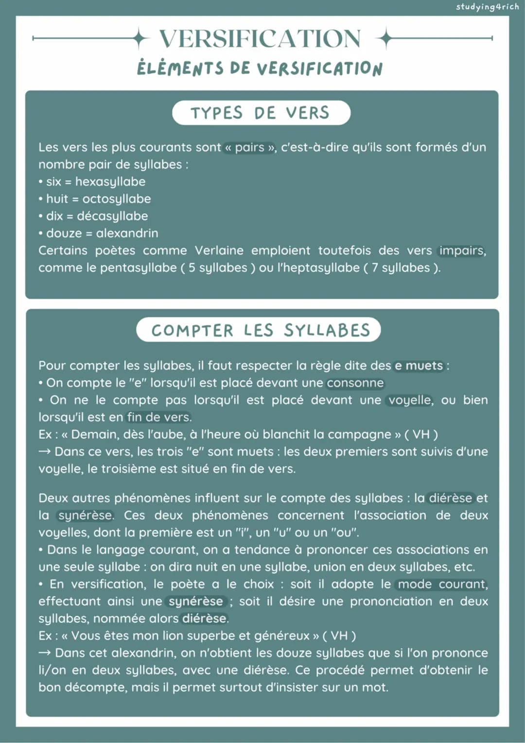 Versification en poésie 