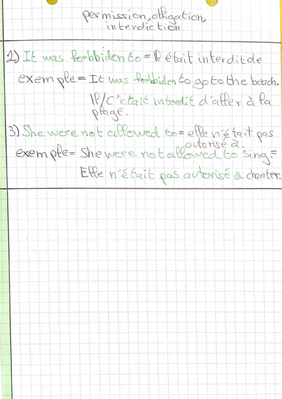 # ANGLAISO

Obligation, Permission, Interdiction

L'Obligation

L'obligation peatsexprimer grâce à =

he/she had to = ip/effe devait

exempl