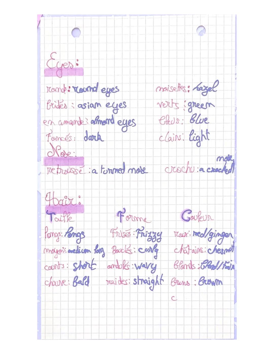 Anglais
Description Physique :
Corpolencel et tailler
goco's: fat /(big)
robe: chubby
mince: thim/slimm
maigre skimmy
Face:
Ronde round
Carr