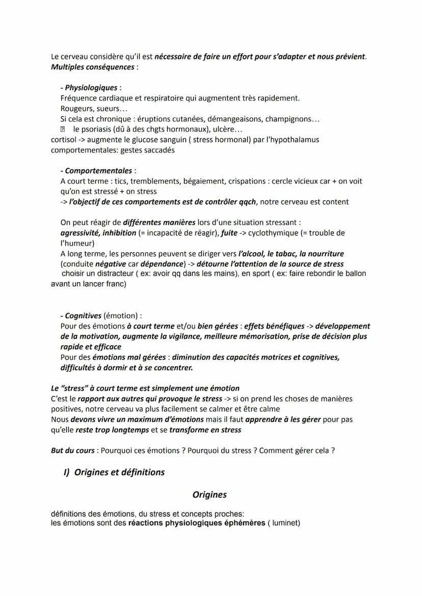 CHAPITRE 1: GESTION DES ÉMOTIONS ET DU STRESS
Introduction
parfois le stress est positif mais le plus souvent négatif
Citations pour context