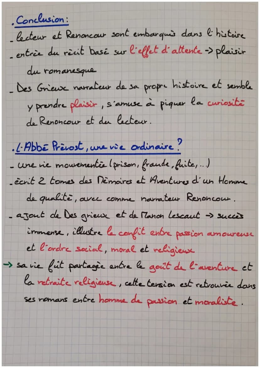 Abbé Prévost et Manon Lescaut
Parcours associé: Personnages
des
en marge de la société,
moeurs et plaisirs du romanesque.
→ personnage en ma