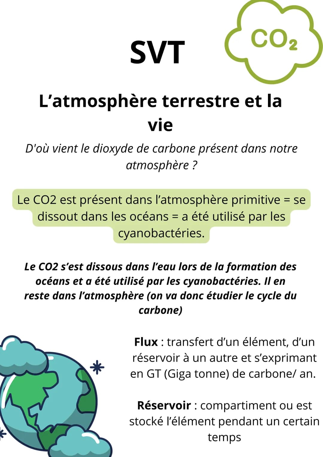 SVT
L'atmosphère terrestre et la
vie
L'Amazonie est-elle le poumon de notre planète ?
6CO2 + 6H20 = C6H1206 + 602
6C02C6+ 602
CO2 = C +02
Ph