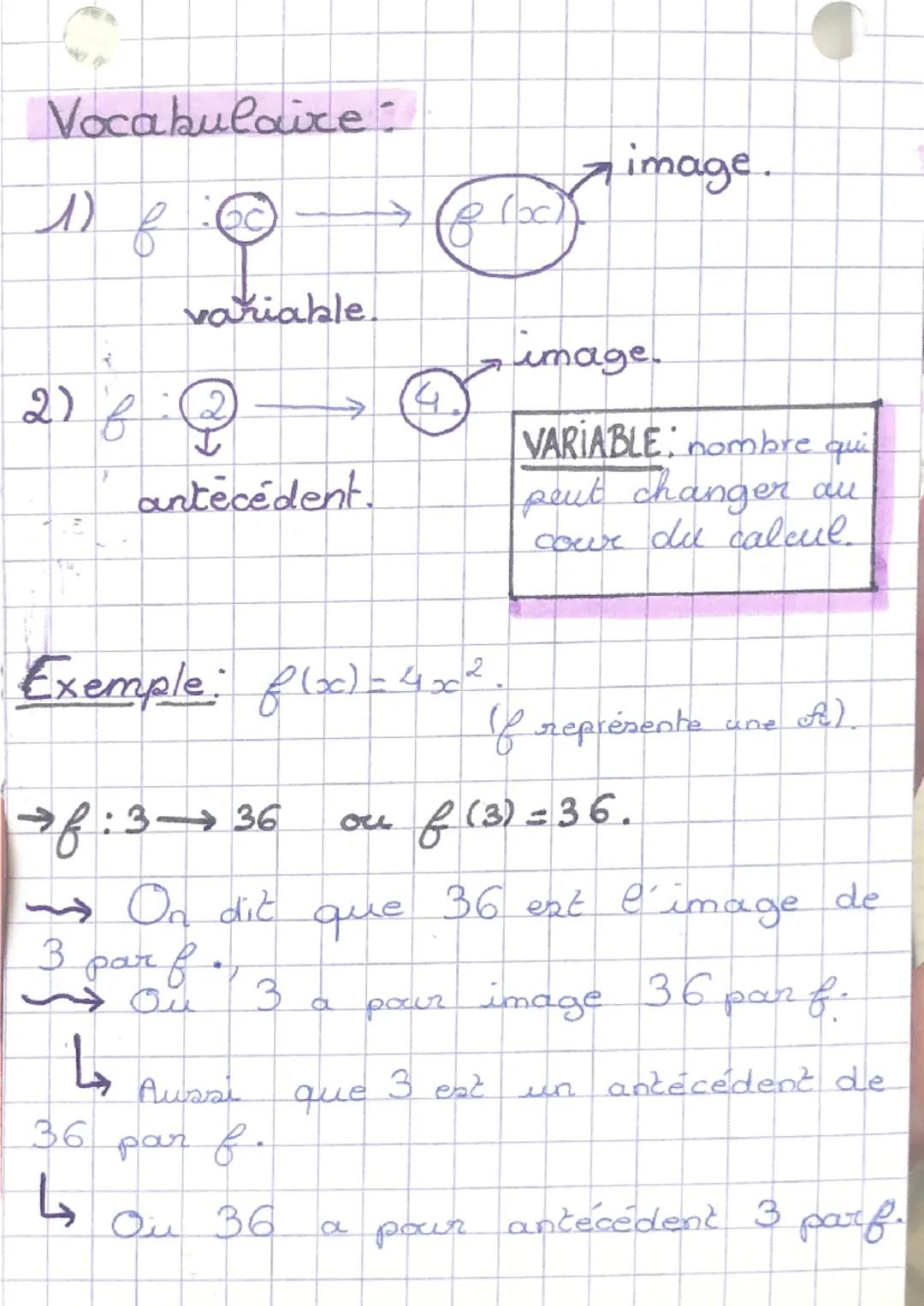 MATH S
notion de fonction
lien
De manière général, fonction → faire
entre objet au départ et objet à
ай
l'arriver En maths - formes géométri