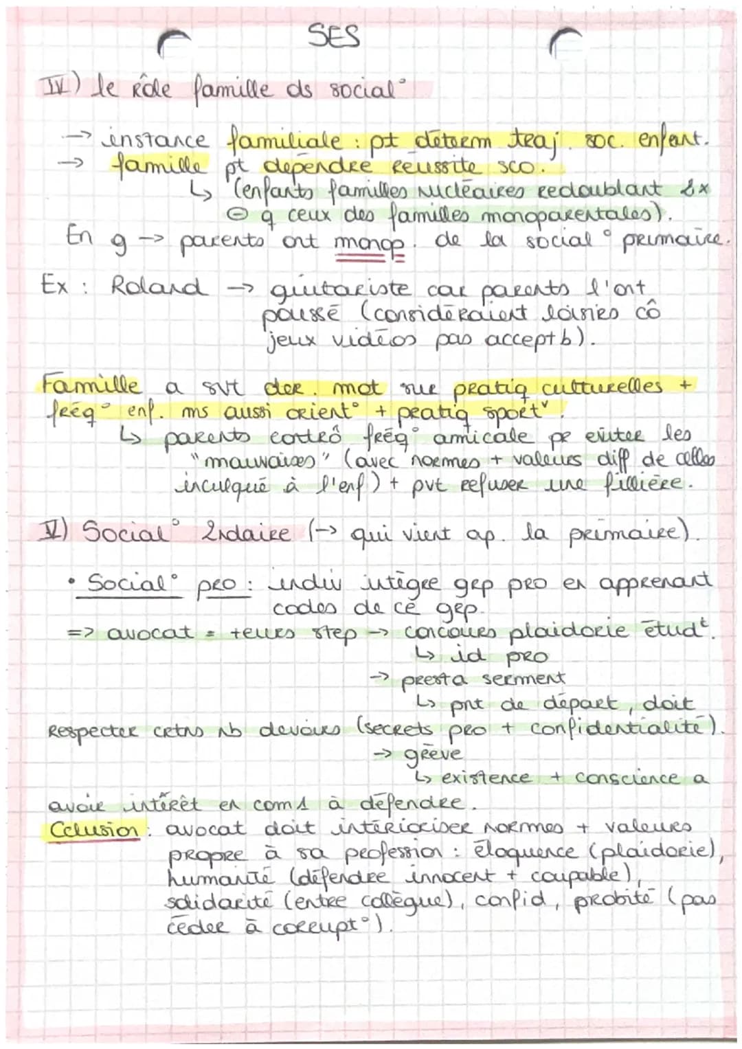 +
+
●
Socialisation =
valeurs: principe qui quide l'act° (le Respect)
Normes: Règles de conduite influ par valeues.
(la politesse).
ag, soci