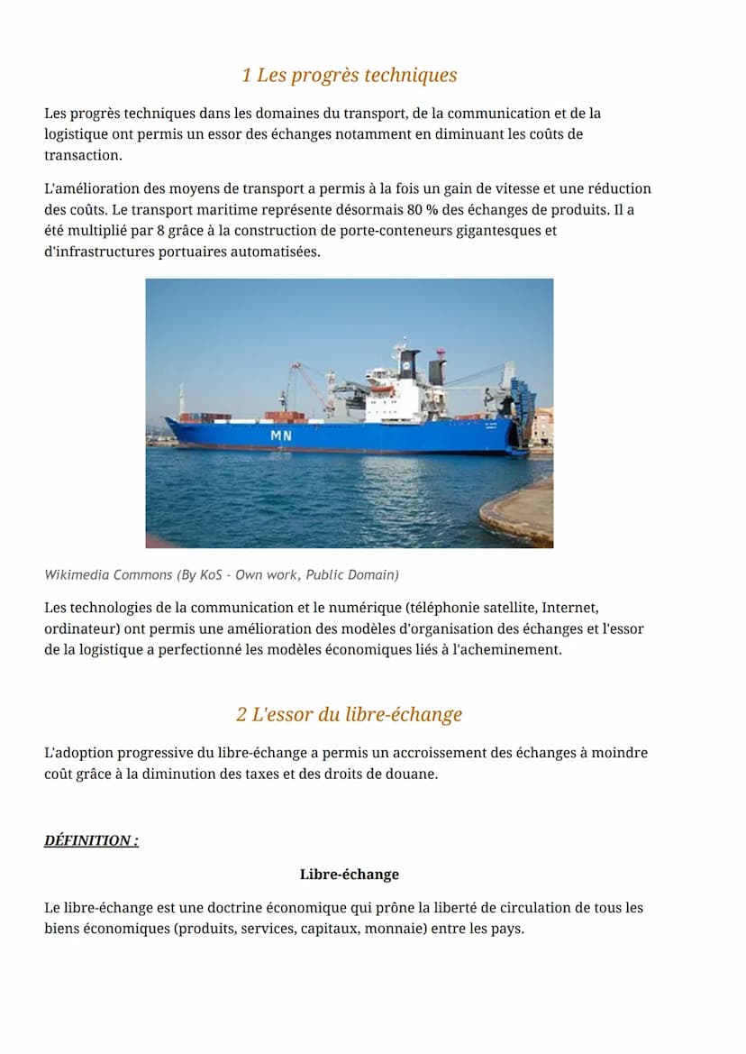 CHAPITRE 3: Quels sont les
fondements du commerce international
et de l'internationalisation de la
production
Le commerce mondial connaît de