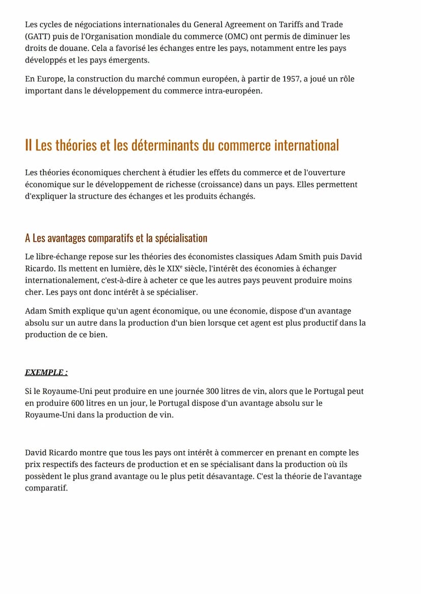 CHAPITRE 3: Quels sont les
fondements du commerce international
et de l'internationalisation de la
production
Le commerce mondial connaît de