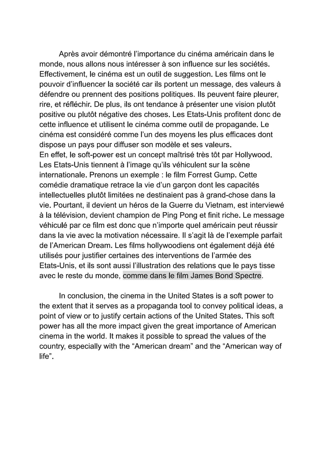 GRAND ORAL AMC
→ To what extent is Hollywood/the cinema in the United States a soft
power?
We hear more and more about the concept of soft p