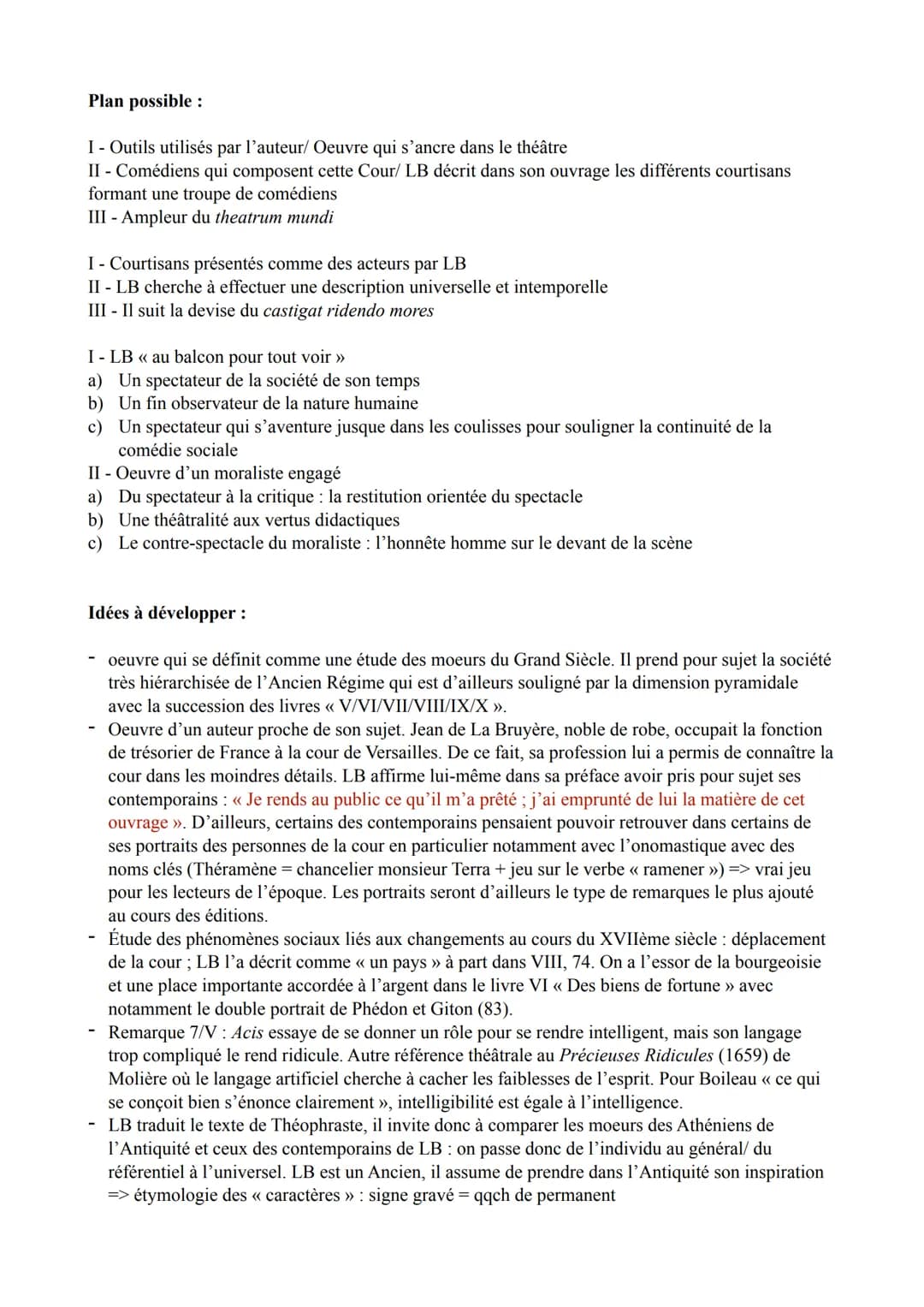 Idées d'introduction :
La Bruyère dissertation:
-> La littérature du XVIIè siècle est marquée par la forte opposition de deux groupes majeur